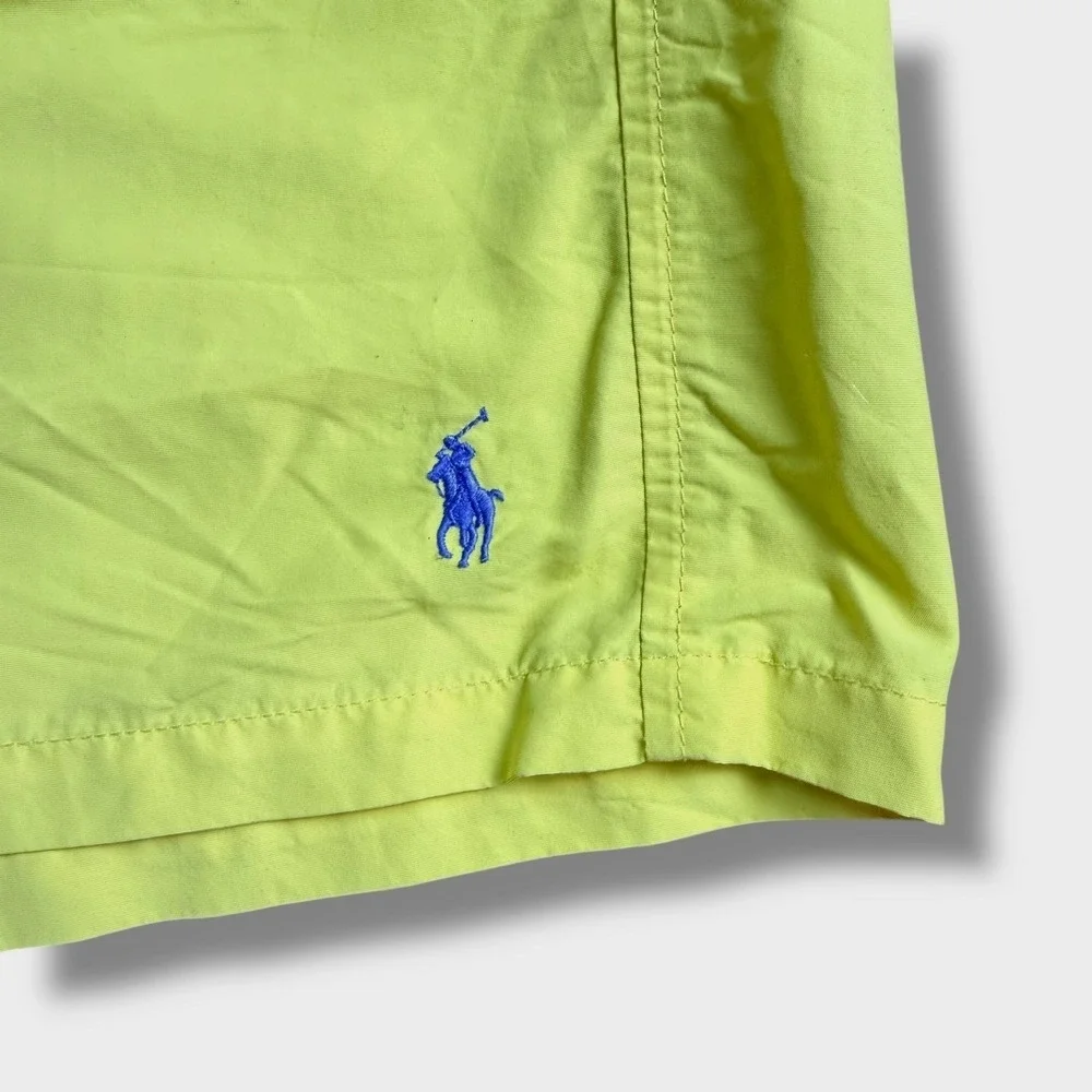 Polo Ralph Lauren Swim Trunks Mens 4XB Yellow Mesh Lined Pony Logo Summer Beach